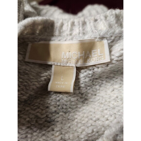 2 for $20 Michael Michael Kors Sweater Knitted Grey V Neck Size L - Picture 7 of 7